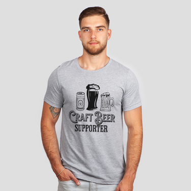 craft beer supporter gray shirt